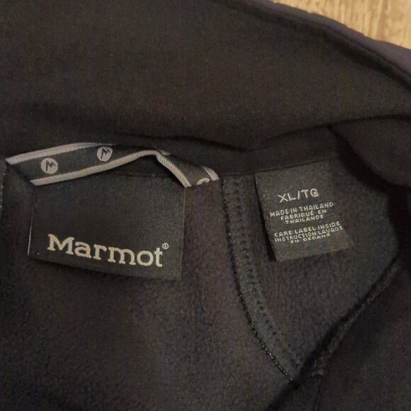 Marmot Mens XL Black Full Zip Soft Shell Nylon Jacket Coat Gorpcore Hiking - Picture 3 of 8
